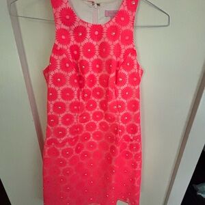 Lilly Pulitzer Neon Red Floral Dress